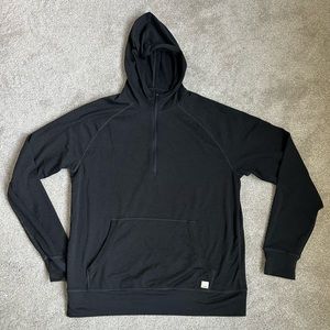 Vuori Ponto Performance Half Zip Hoodie in Black Heather
